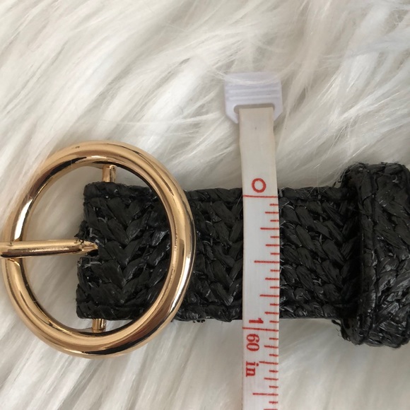 NWT INC Black Straw Fringe Purse Bag Belt - Picture 4 of 7